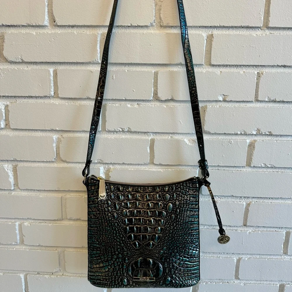 Brahmin Turquoise Embossed Crossbody Bag - Picture 4 of 4